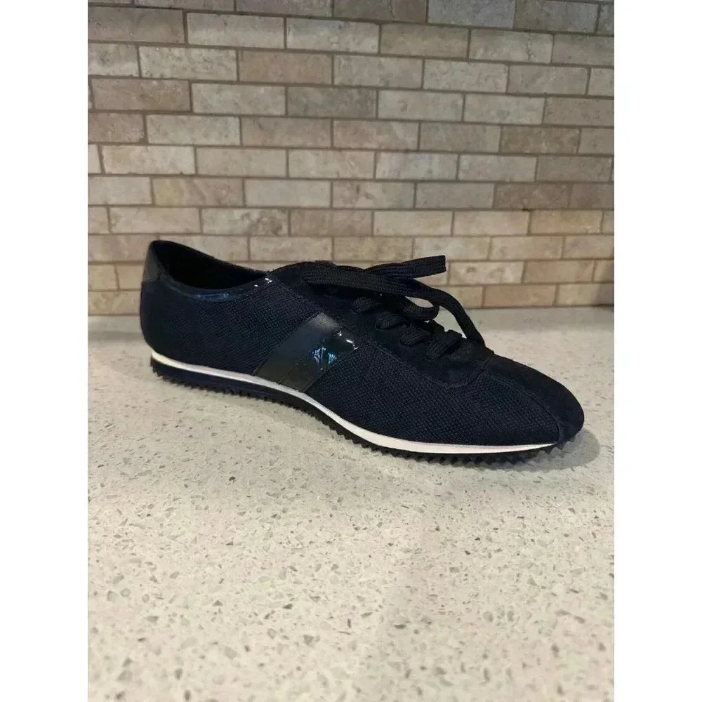 COACH‎ Ivy Black Leather Trim Sneakers Designer Shoes (g3)